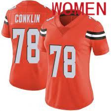 Women Cleveland Browns #78 Jack Conklin Nike Orange Player Game NFL Jerseys->women nfl jersey->Women Jersey